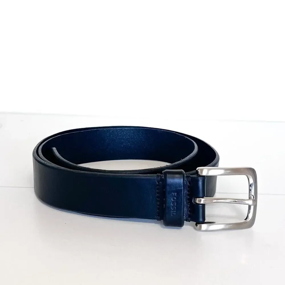 Fossil Mens Classic Leather Belt Size 42 105 Joe Black Casual Work Minimal‎ 061